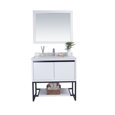 LAVIVA Alto 36, White Cabinet & White Carrara Countertop 313SMR-36W-WC